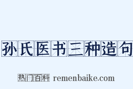 孙氏医书三种造句是什么意思的图片